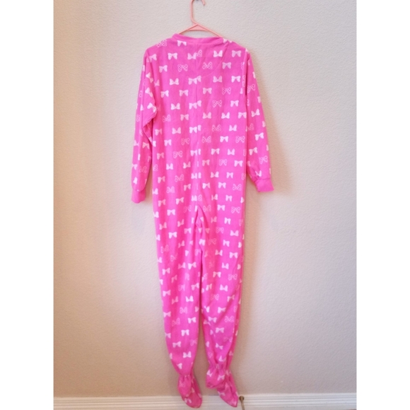 Disney pink fleece Minnie Mouse footed onsie pajamas - Picture 6 of 7
